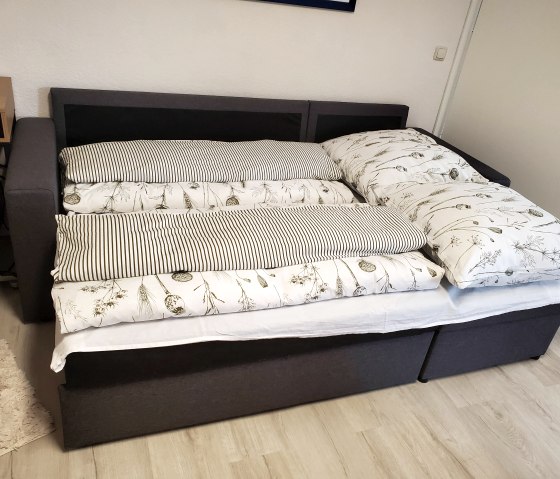 Schlafcouch, © Nordeifel Tourismus GmbH & Ferienwohnung Kleine Auszeit Schlafcouch, © Nordeifel Tourismus GmbH & Ferienwohnung Kleine Auszeit