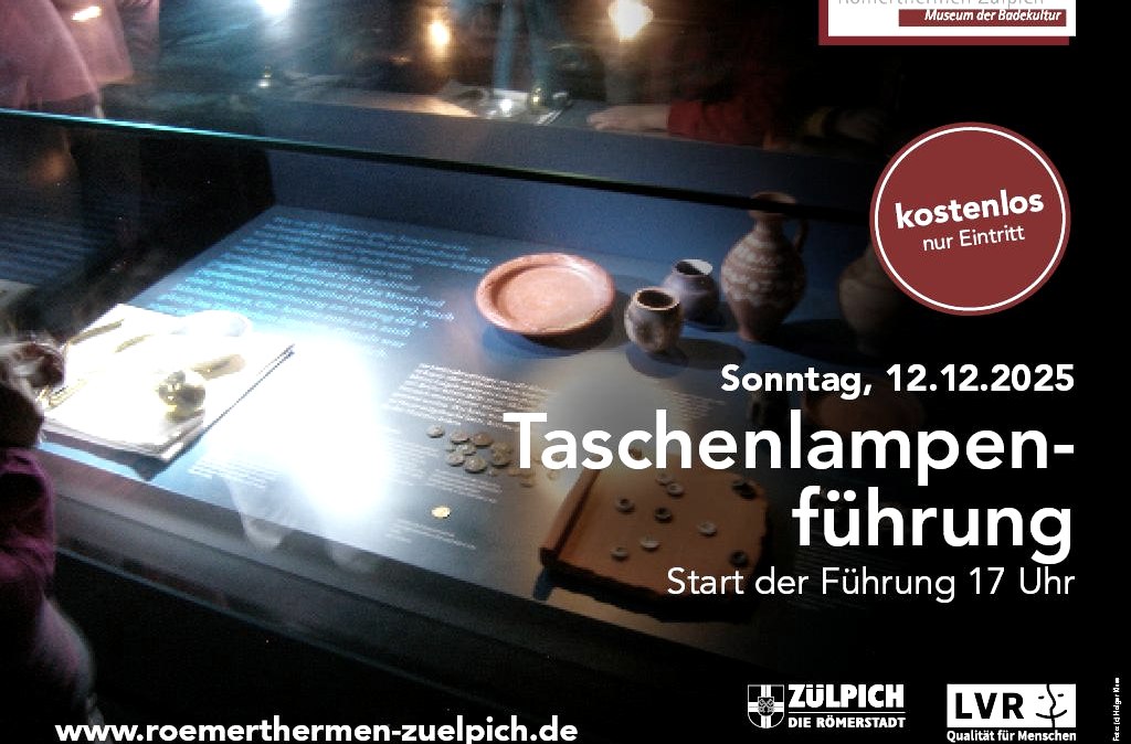 Taschenlampenführung in den Römerthermen Zülpich, © Römertherme Zülpich Taschenlampenführung in den Römerthermen Zülpich, © Römertherme Zülpich