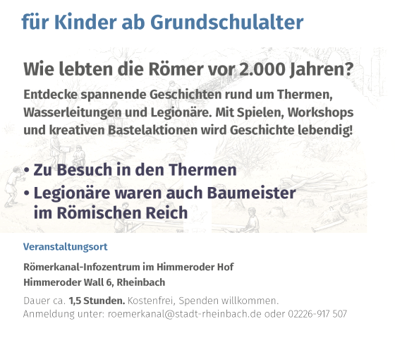 Veranstaltungsplakat, © Freundeskreis Römerkanal Veranstaltungsplakat, © Freundeskreis Römerkanal