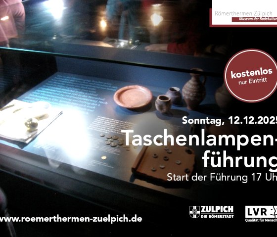 Taschenlampenführung in den Römerthermen Zülpich, © Römertherme Zülpich Taschenlampenführung in den Römerthermen Zülpich, © Römertherme Zülpich