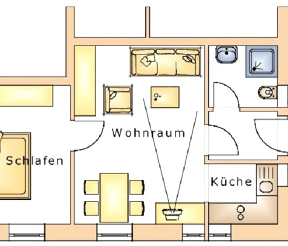 Grundriss Ferienwohnung, © Ferienwohnung Zur Buche Grundriss Ferienwohnung, © Ferienwohnung Zur Buche