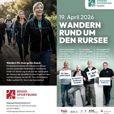 Spendenwanderung rund um den Rursee, © Regiosportbund Aachen e.V. Spendenwanderung rund um den Rursee, © Regiosportbund Aachen e.V.