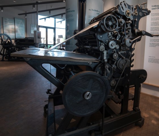 Historische Maschine im Druckereimuseum Weiss, © Druckereimuseum Weiss Historische Maschine im Druckereimuseum Weiss, © Druckereimuseum Weiss