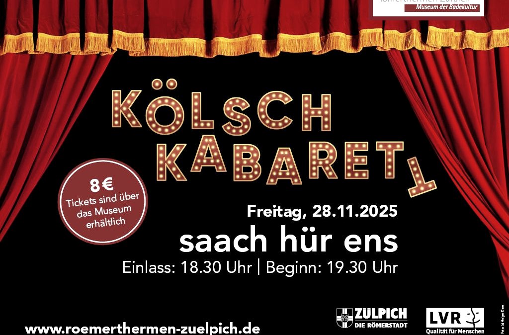 Kölsch-Kabarett saach hür ens Zülpich, © Römerthermen Zülpich - Museum der Badekultur Kölsch-Kabarett saach hür ens Zülpich, © Römerthermen Zülpich - Museum der Badekultur