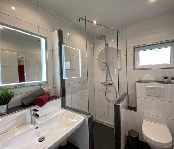 Modern bathroom with LED mirror, © Dennis Winands Modern bathroom with LED mirror, © Dennis Winands