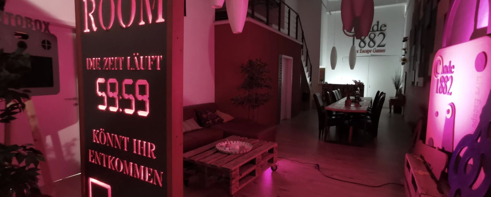 Escape-Room Aufenthaltsbereich, © Escape-Room Code 1882 Escape-Room Aufenthaltsbereich, © Escape-Room Code 1882