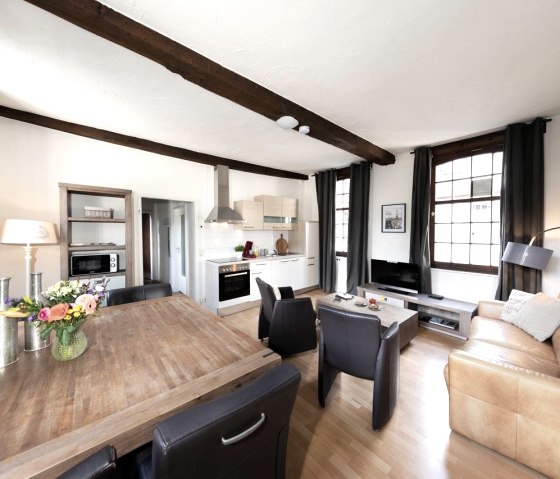 Der Wohnbereich, © Monschauer Apartments - Elbershof Der Wohnbereich, © Monschauer Apartments - Elbershof