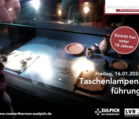 Taschenlampenführung, © Römerthermen Zülpich - Museum der Badekultur Taschenlampenführung, © Römerthermen Zülpich - Museum der Badekultur