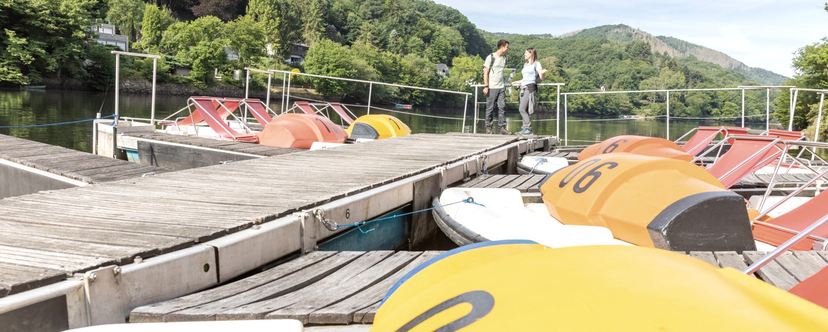 Pedal boat hire Heimbach reservoir, © Eifel-Tourismus GmbH, AR, shapefruit AG Pedal boat hire Heimbach reservoir, © Eifel-Tourismus GmbH, AR, shapefruit AG