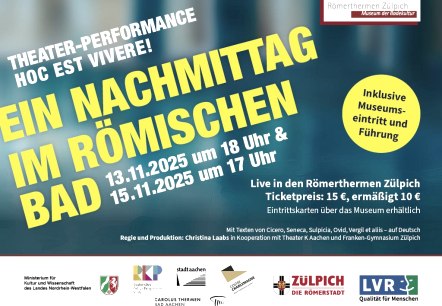 RTZ_Veranstaltung_Theater_Hoc_est_vivere_Webbanner, © Römerthermen Zülpich RTZ_Veranstaltung_Theater_Hoc_est_vivere_Webbanner, © Römerthermen Zülpich