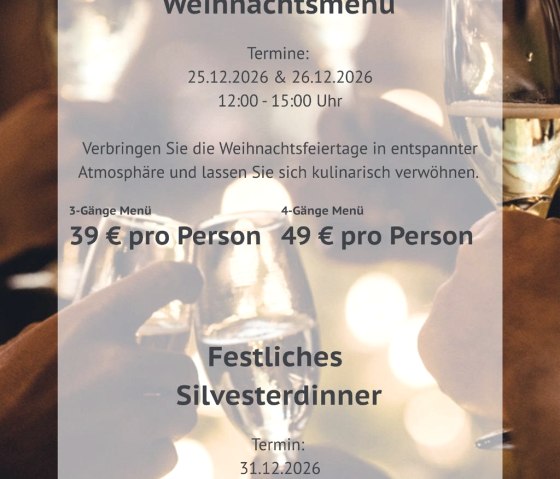 Weihnachtsmenue, © Welcome Parkhotel Euskirchen Weihnachtsmenue, © Welcome Parkhotel Euskirchen