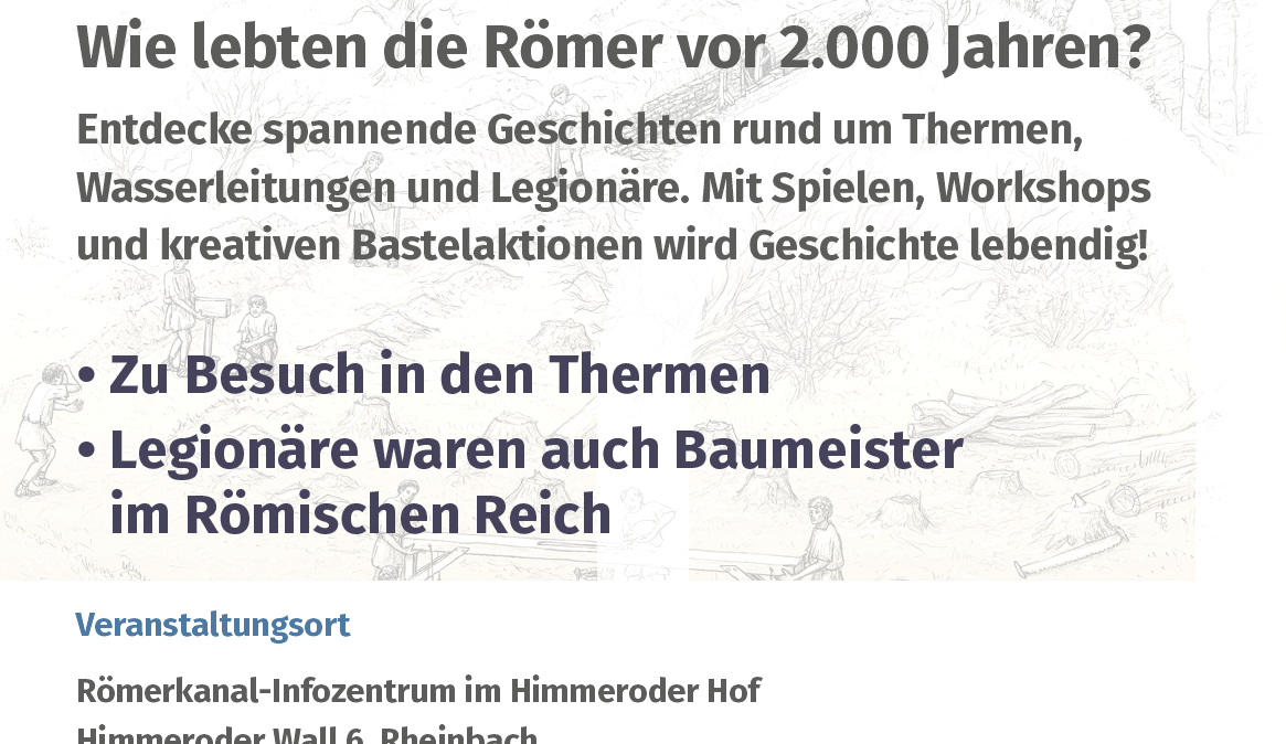 Veranstaltungsplakat, © Freundeskreis Römerkanal Veranstaltungsplakat, © Freundeskreis Römerkanal