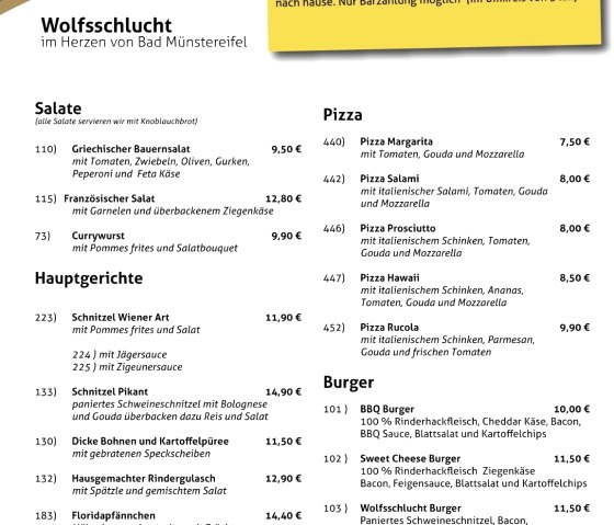 Delivery card Wolfsschlucht Delivery card Wolfsschlucht