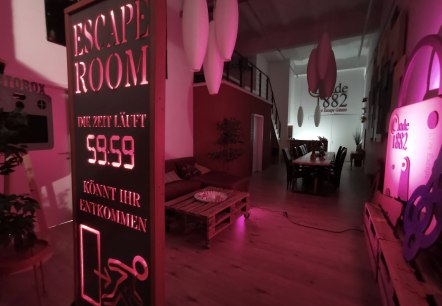 Escape-Room Aufenthaltsbereich, © Escape-Room Code 1882 Escape-Room Aufenthaltsbereich, © Escape-Room Code 1882