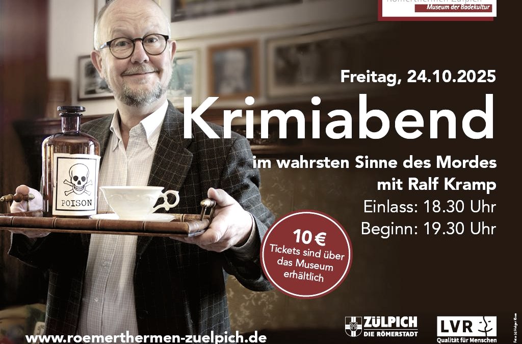 Event poster crime story reading, © Römerthermen Zülpich