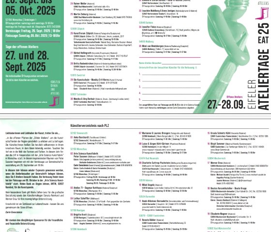 Eifeler Ateliertage - Künstlerverzeichnis