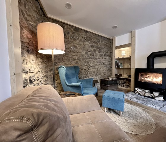 Am Hirtenturm, Wohnzimmer mit Kamin