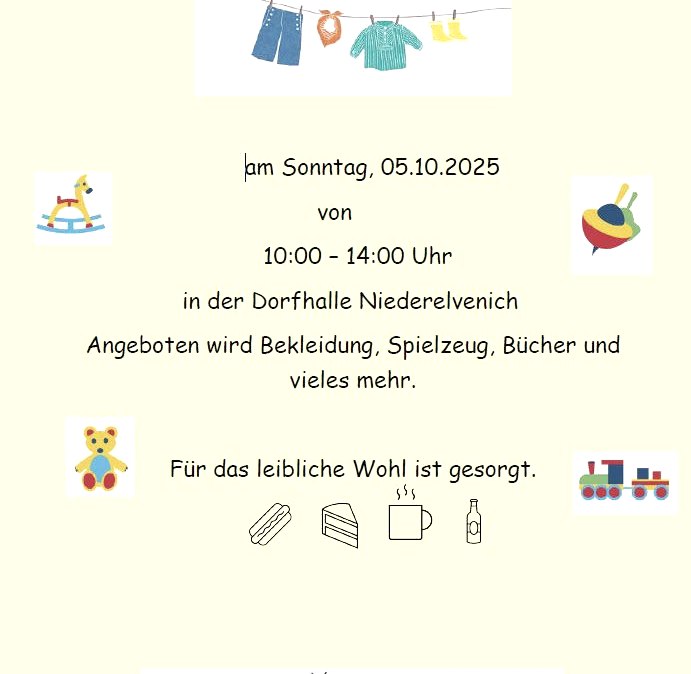 Kinderkleiderbörse, © Dorfhalle Niederelvenich