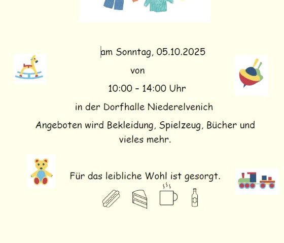 Kinderkleiderbörse, © Dorfhalle Niederelvenich