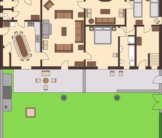 Erdgeschoss mit Garten, &copy; Gr&auml;fin Anne Beissel & Nordeifel Tourismus GmbH