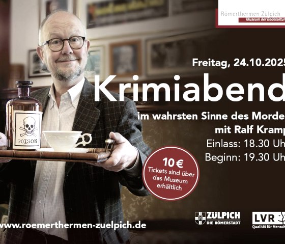 Event poster crime story reading, © Römerthermen Zülpich