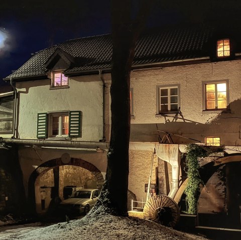 Hauserbachm&uuml;hle bei Nacht, &copy; S.Kuhl