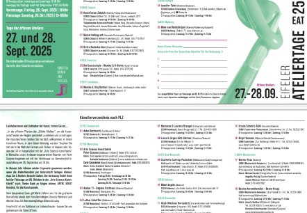 Eifeler Ateliertage - Künstlerverzeichnis