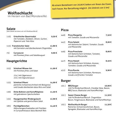 Delivery card Wolfsschlucht