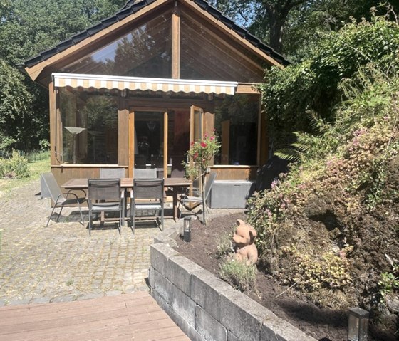 Ferienhaus M&uuml;hlenley -  Terrasse