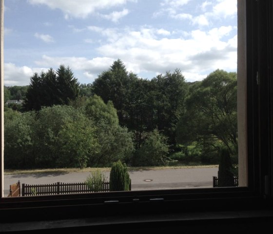 Blick aus dem Fenster nach S&uuml;den zum Fluss Urft, &copy; kph &  Nordeifel Tourismus GmbH