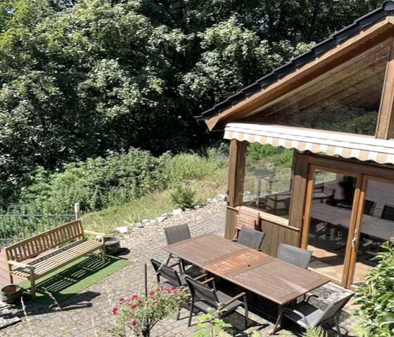 Ferienhaus M&uuml;hlenley -  Terrasse