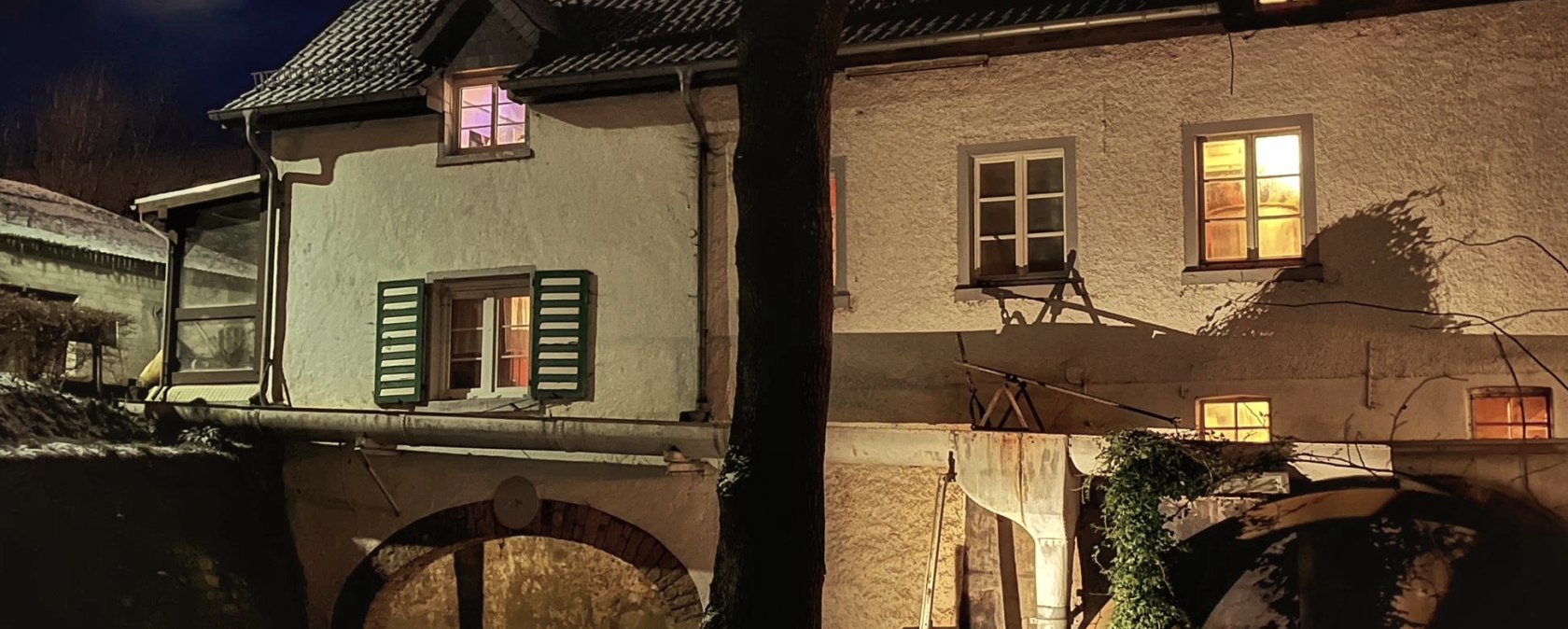 Hauserbachm&uuml;hle bei Nacht, &copy; S.Kuhl
