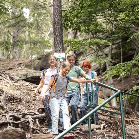 Kleiner Abstieg an den Kletterfelsen, &copy; Eifel Tourismus GmbH Tobias Volmer