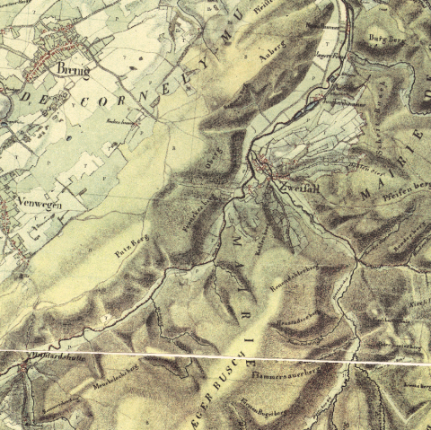 Kartenauschnitt, &copy; Geobasis NRW, &bdquo;1801&ndash;1828 Kartenaufnahme der Rheinlande (Tranchot/v. M&uuml;ffling) 1:25 000&ldquo;, bereitgestellt &uuml;ber TIM-online NRW