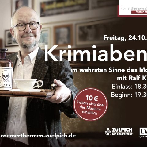Event poster crime story reading, © Römerthermen Zülpich